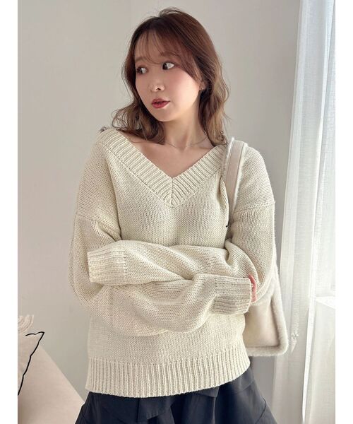 dazzlin（ダズリン）の「バックハートモチーフニットトップス（ニット/セーター・レディース・アイボリー/その他1/グリーン・FREE）」の19枚目の写真