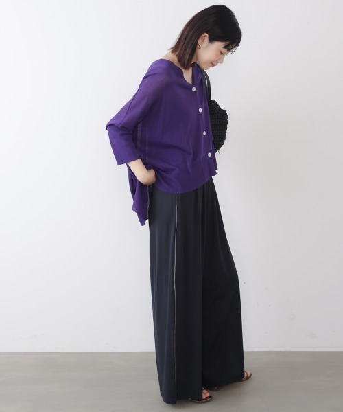 Bou Jeloud(ブージュルード)の「【接触冷感/UVカット/ウォッシャブル】クリアクールサイドラインパンツ(その他パンツ・レディース・ブラック/オレンジ/パープル・FREE)」の9枚目の写真