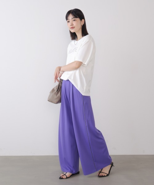 Bou Jeloud(ブージュルード)の「【接触冷感/UVカット/ウォッシャブル】クリアクールサイドラインパンツ(その他パンツ・レディース・ブラック/オレンジ/パープル・FREE)」の19枚目の写真