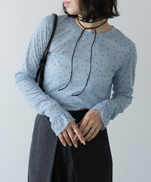 Bab（バブ）の「シアードットフリルカットソー（Tシャツ/カットソー）」