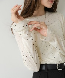 Bab（バブ）の「シアードットフリルカットソー（Tシャツ/カットソー）」