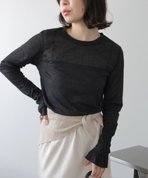Bab（バブ）の「シアードットフリルカットソー（Tシャツ/カットソー）」