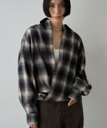 2wayシャギーチェックシャツ