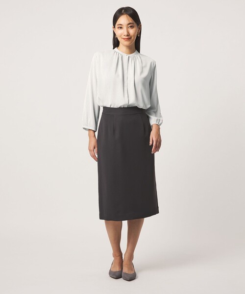 A DAY IN THE LIFE UNITED ARROWS(アデイインザライフユナイテッドアローズ)の「ギャザー メタルボタンブラウス 8分袖 <A DAY IN THE LIFE>(シャツ/ブラウス・レディース・グレー系/ホワイト/ライム・FREE)」の5枚目の写真