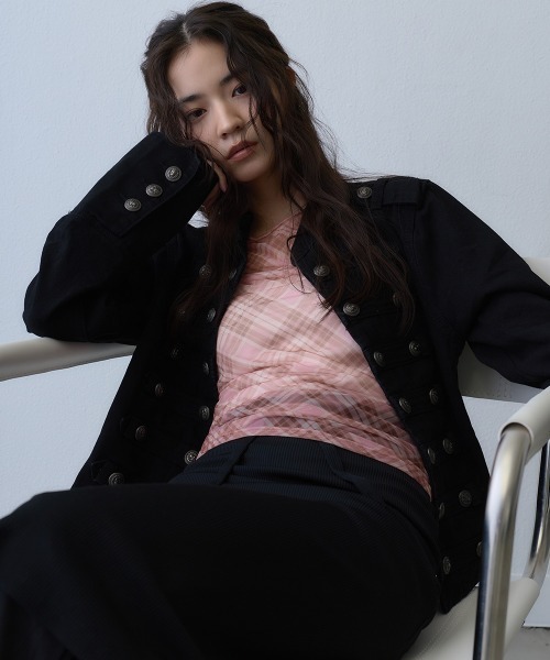 Clum(クルム)の「metal button napoleon jacket / メタルボタンナポレオンジャケット(その他アウター・レディース・ブラック・MEDIUM/LARGE/SMALL)」の10枚目の写真