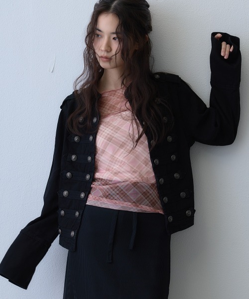 Clum(クルム)の「metal button napoleon jacket / メタルボタンナポレオンジャケット(その他アウター・レディース・ブラック・MEDIUM/LARGE/SMALL)」の8枚目の写真