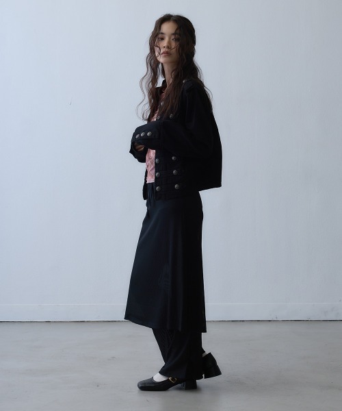 Clum(クルム)の「metal button napoleon jacket / メタルボタンナポレオンジャケット(その他アウター・レディース・ブラック・MEDIUM/LARGE/SMALL)」の3枚目の写真