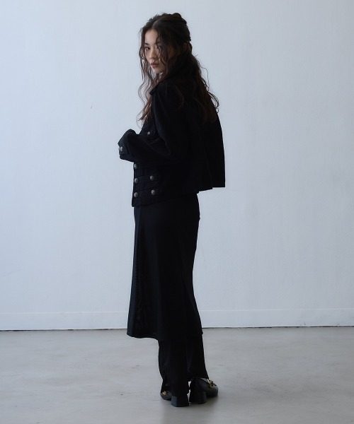 Clum(クルム)の「metal button napoleon jacket / メタルボタンナポレオンジャケット(その他アウター・レディース・ブラック・MEDIUM/LARGE/SMALL)」の2枚目の写真