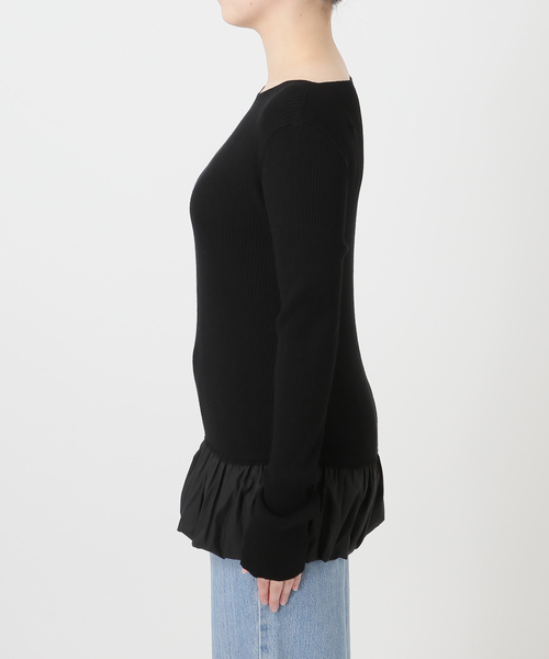 IENA(イエナ)の「バルーンヘムファブリックコンビニット(ニット/セーター・レディース・チャコールグレー/ブラック/アイボリー・FREE)」の18枚目の写真