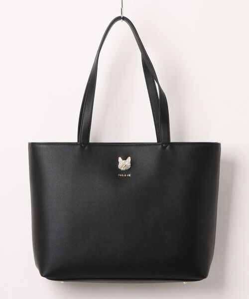 PAUL & JOE ACCESSOIRES(ポールアンドジョーアクセソワ)の「【PAUL & JOE ACCESSOIRES /ポール アンド ジョー アクセソワ 】 CAT BIJOU トートバッグ A4サイズ対応(トートバッグ・レディース・キャメル/ブラック/ピンク・FREE)」の1枚目の写真