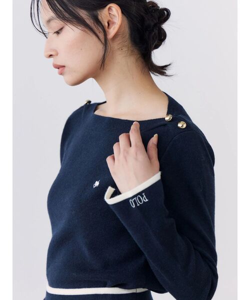 TONAL(トーナル)の「【POLOBCS】ボートネック金釦ニット(ニット/セーター・レディース・レッド/ネイビー/オフホワイト/その他1・MEDIUM)」の5枚目の写真