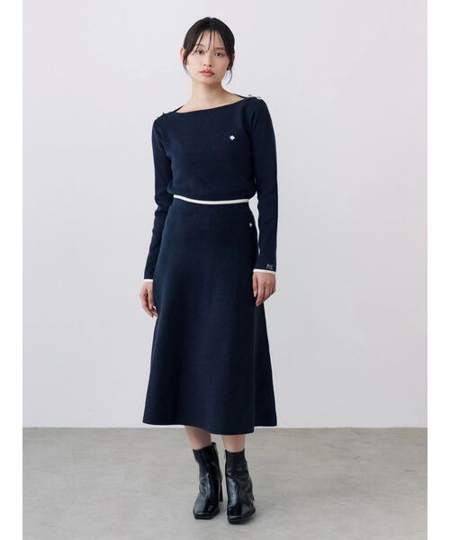 TONAL(トーナル)の「【POLOBCS】ボートネック金釦ニット(ニット/セーター・レディース・レッド/ネイビー/オフホワイト/その他1・MEDIUM)」の7枚目の写真