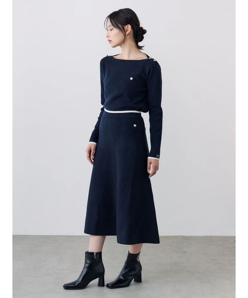 TONAL(トーナル)の「【POLOBCS】ボートネック金釦ニット(ニット/セーター・レディース・レッド/ネイビー/オフホワイト/その他1・MEDIUM)」の8枚目の写真