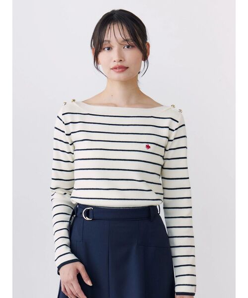 TONAL(トーナル)の「【POLOBCS】ボートネック金釦ニット(ニット/セーター・レディース・レッド/ネイビー/オフホワイト/その他1・MEDIUM)」の10枚目の写真