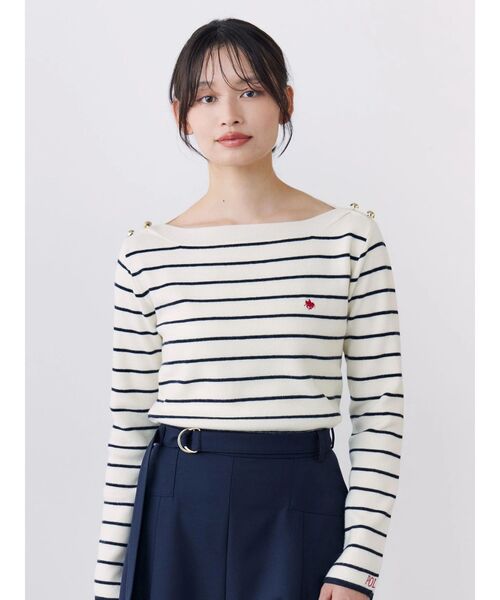 TONAL(トーナル)の「【POLOBCS】ボートネック金釦ニット(ニット/セーター・レディース・レッド/ネイビー/オフホワイト/その他1・MEDIUM)」の11枚目の写真