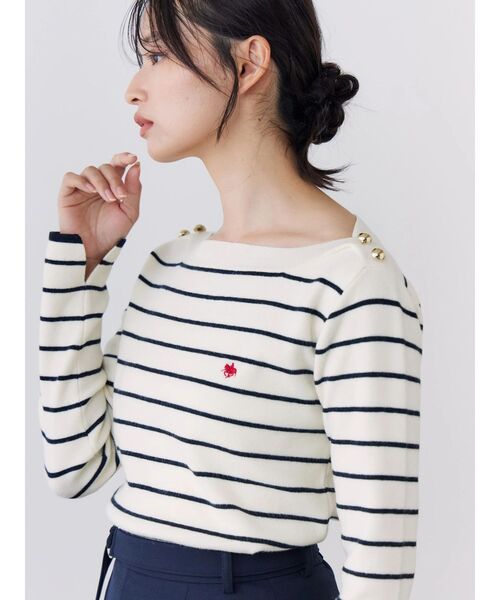 TONAL(トーナル)の「【POLOBCS】ボートネック金釦ニット(ニット/セーター・レディース・レッド/ネイビー/オフホワイト/その他1・MEDIUM)」の13枚目の写真