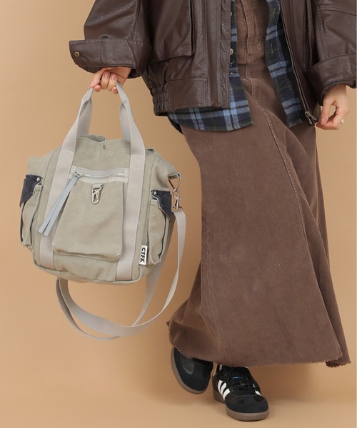 CONTROL FREAK / CTFK（コントロールフリーク）の「CONTROL FREAK / CTFK（コントロールフリーク/シーティーエフケー）workトートバッグ（トートバッグ・レディース・グレー/ブラウン/アイボリー・FREE）」の16枚目の写真