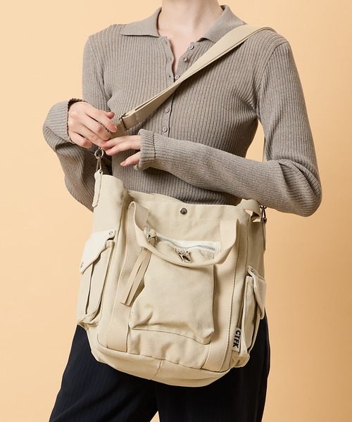 CONTROL FREAK / CTFK（コントロールフリーク）の「CONTROL FREAK / CTFK（コントロールフリーク/シーティーエフケー）workトートバッグ（トートバッグ・レディース・グレー/ブラウン/アイボリー・FREE）」の20枚目の写真