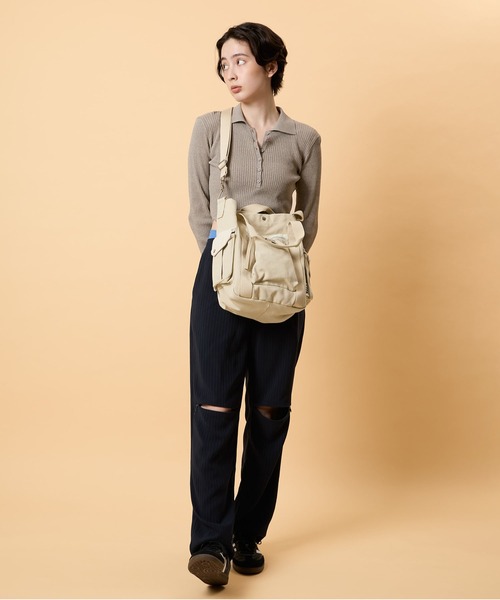 CONTROL FREAK / CTFK（コントロールフリーク）の「CONTROL FREAK / CTFK（コントロールフリーク/シーティーエフケー）workトートバッグ（トートバッグ・レディース・グレー/ブラウン/アイボリー・FREE）」の22枚目の写真