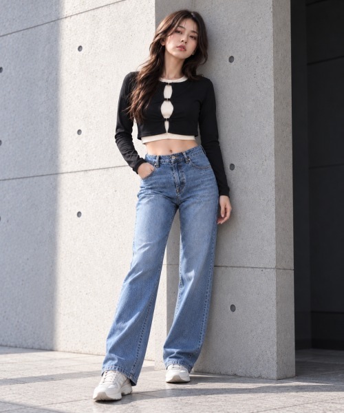 center i(センターアイ)の「フロントホック ショートカーディガン(Tシャツ/カットソー・レディース・ブラック・FREE)」の10枚目の写真