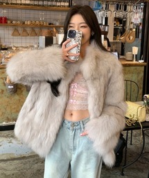 エコファー ノーカラージャケット