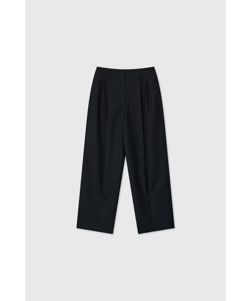 LOOKAST(ルックキャスト)の「コットンギャバジンプリーツテーラードパンツ_ブラック(その他パンツ・レディース・ブラック・MEDIUM/SMALL)」の1枚目の写真