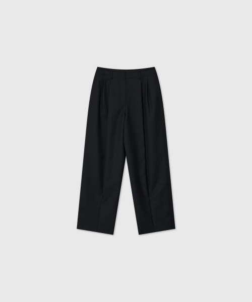 LOOKAST(ルックキャスト)の「コットンギャバジンプリーツテーラードパンツ_ブラック(その他パンツ・レディース・ブラック・MEDIUM/SMALL)」の2枚目の写真
