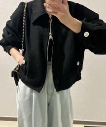ツイードショートカジュアルジャケット