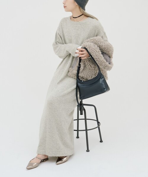 CIAOPANIC TYPY(チャオパニックティピー)の「∴【ZOZO限定】復刻!ウール混クルーネックニットワンピース(ワンピース・レディース・オフホワイト/ライトグレー/ブラック/ブラウン・SMALL/MEDIUM/LARGE)」の6枚目の写真