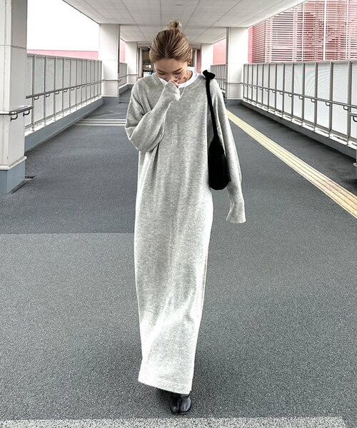 CIAOPANIC TYPY(チャオパニックティピー)の「∴【ZOZO限定】復刻!ウール混クルーネックニットワンピース(ワンピース・レディース・オフホワイト/ライトグレー/ブラック/ブラウン・SMALL/MEDIUM/LARGE)」の11枚目の写真