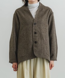quadro（クオドロ）の「ツイーディーメランジサージショールカラーカーデ（カーディガン/ボレロ）」