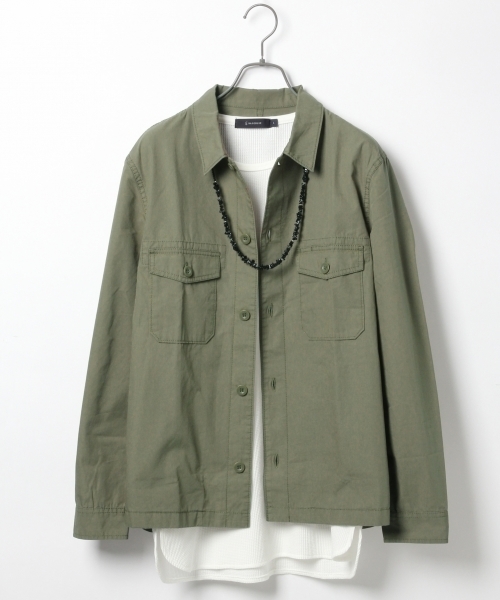 RAGEBLUE（レイジブルー）の「ミリタリーシャツ長袖/714939（シャツ/ブラウス・メンズ・オリーブ/ネイビー・LARGE/MEDIUM）」の2枚目の写真