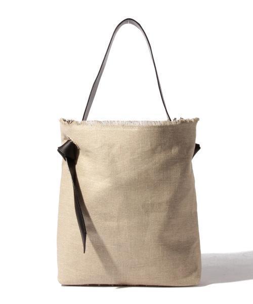 Demi-Luxe BEAMS（デミルクス ビームス）の「Demi-Luxe BEAMS / ワンショルダー麻トートバッグ（トートバッグ・レディース・ベージュ・ONE SIZE）」の2枚目の写真
