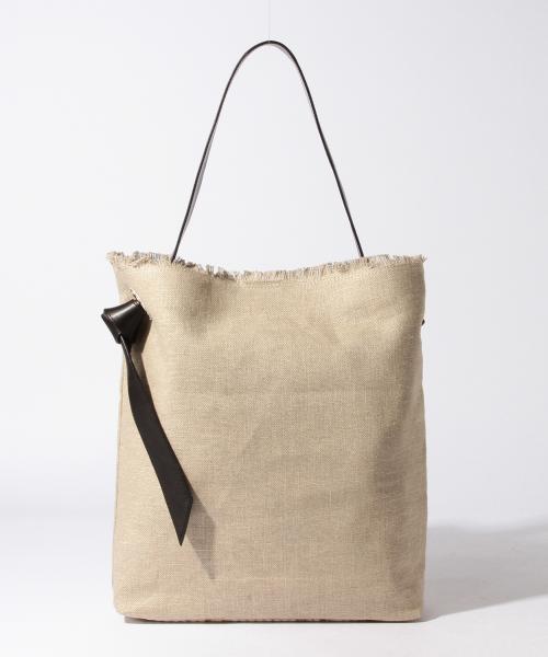 Demi-Luxe BEAMS（デミルクス ビームス）の「Demi-Luxe BEAMS / ワンショルダー麻トートバッグ（トートバッグ・レディース・ベージュ・ONE SIZE）」の3枚目の写真