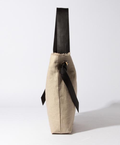 Demi-Luxe BEAMS（デミルクス ビームス）の「Demi-Luxe BEAMS / ワンショルダー麻トートバッグ（トートバッグ・レディース・ベージュ・ONE SIZE）」の4枚目の写真