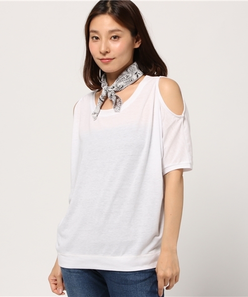 VENCEEXCHANGE(ヴァンスエクスチェンジ)の「バンダナ付きドルマンT(Tシャツ/カットソー・レディース・ブラック/オリーブ/ピンク/オフホワイト・MEDIUM)」の13枚目の写真