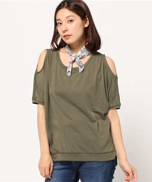 VENCEEXCHANGE(ヴァンスエクスチェンジ)の「バンダナ付きドルマンT(Tシャツ/カットソー・レディース・ブラック/オリーブ/ピンク/オフホワイト・MEDIUM)」の14枚目の写真