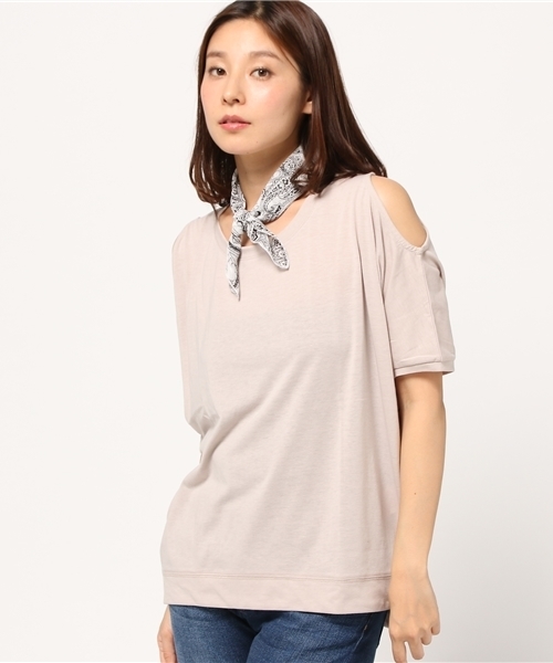 VENCEEXCHANGE(ヴァンスエクスチェンジ)の「バンダナ付きドルマンT(Tシャツ/カットソー・レディース・ブラック/オリーブ/ピンク/オフホワイト・MEDIUM)」の4枚目の写真