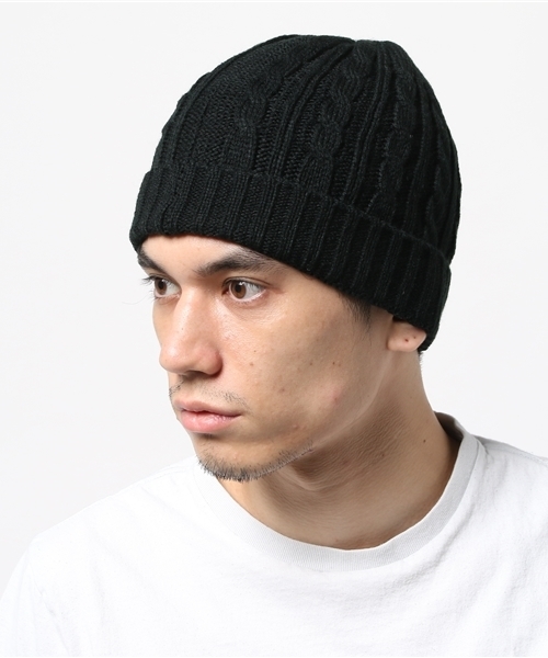 Denime(ドゥニーム)の「【NEW HATTAN/ニューハッタン】KNIT CAP/ニット帽(ニットキャップ/ビーニー・メンズ・ワイン/ライトベージュ/ブラック/ブルー/グレー・FREE)」の10枚目の写真