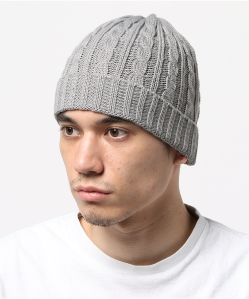 Denime(ドゥニーム)の「【NEW HATTAN/ニューハッタン】KNIT CAP/ニット帽(ニットキャップ/ビーニー・メンズ・ワイン/ライトベージュ/ブラック/ブルー/グレー・FREE)」の11枚目の写真