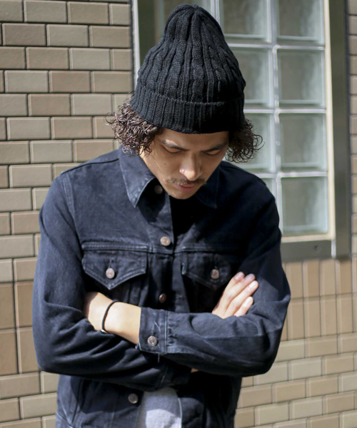 Denime(ドゥニーム)の「【NEW HATTAN/ニューハッタン】KNIT CAP/ニット帽(ニットキャップ/ビーニー・メンズ・ワイン/ライトベージュ/ブラック/ブルー/グレー・FREE)」の9枚目の写真