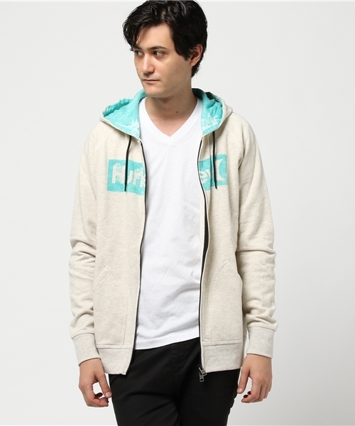 Hurley X霜降り杢グレースウェットジップパーカーS正規ハーレーXアームラインフーディPARKAジャケット