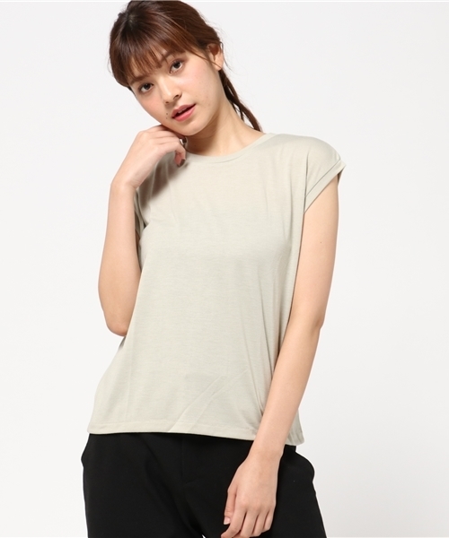 SLY（スライ）の「DROP SHOULDER TOPS（Tシャツ/カットソー・レディース・ライトブルー/マルチ/ブラック/ライトベージュ/オフホワイト・FREE）」の4枚目の写真