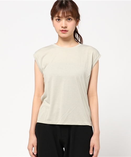 SLY（スライ）の「DROP SHOULDER TOPS（Tシャツ/カットソー・レディース・ライトブルー/マルチ/ブラック/ライトベージュ/オフホワイト・FREE）」の6枚目の写真