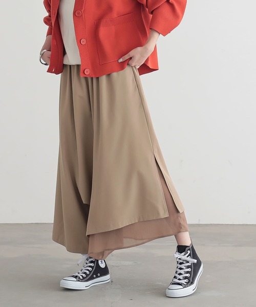 osharewalker(オシャレウォーカー)の「『異素材使いアシンメトリーパンツ』(その他パンツ・レディース・ブラック/アッシュグレー/ネイビー/モカ・REGULAR/LONG)」の12枚目の写真