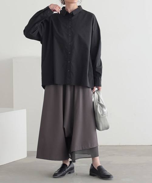 osharewalker(オシャレウォーカー)の「『異素材使いアシンメトリーパンツ』(その他パンツ・レディース・ブラック/アッシュグレー/ネイビー/モカ・REGULAR/LONG)」の18枚目の写真