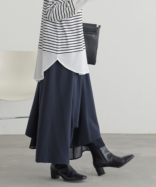 osharewalker(オシャレウォーカー)の「『異素材使いアシンメトリーパンツ』(その他パンツ・レディース・ブラック/アッシュグレー/ネイビー/モカ・REGULAR/LONG)」の20枚目の写真