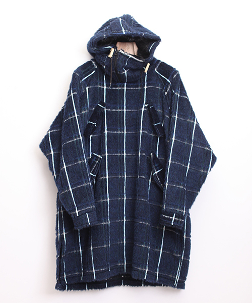 あってぃストフ STOF チェックシャギーモッズコート　アルパカ混 STOF（ストフ）の「チェックシャギーマウンテンコート