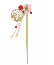 kimonomachi | 天然石を使った髪飾り　猫プレート かんざし　浴衣髪飾り　ヘアアクセサリー　ヘアアレンジ ポイント髪飾り　浴衣(和装小物)