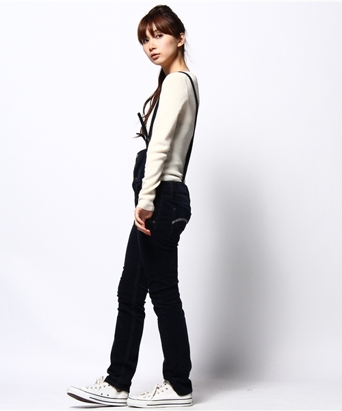 MILKFED.(ミルクフェド)の「CORDUROY RAINBOW SALOPETTE(つなぎ/オールインワン・レディース・ベージュ/ネイビー・X-SMALL/SMALL)」の3枚目の写真